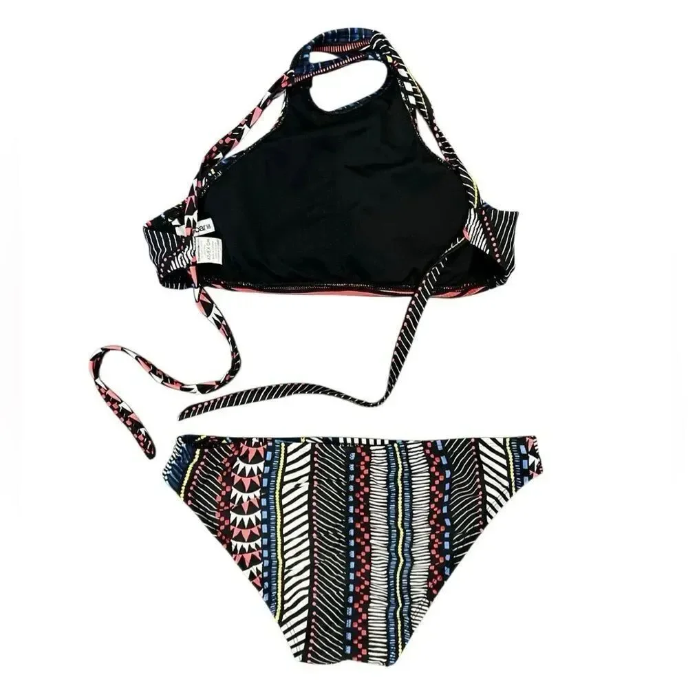 Bar III Two Piece Bikini Swimsuit Set abstract boho Size top XS bottoms S